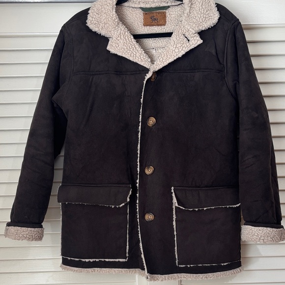 Vintage Women's Moose Creek Dark Brown Sherpa Lined Field Jacket - Picture 1 of 8